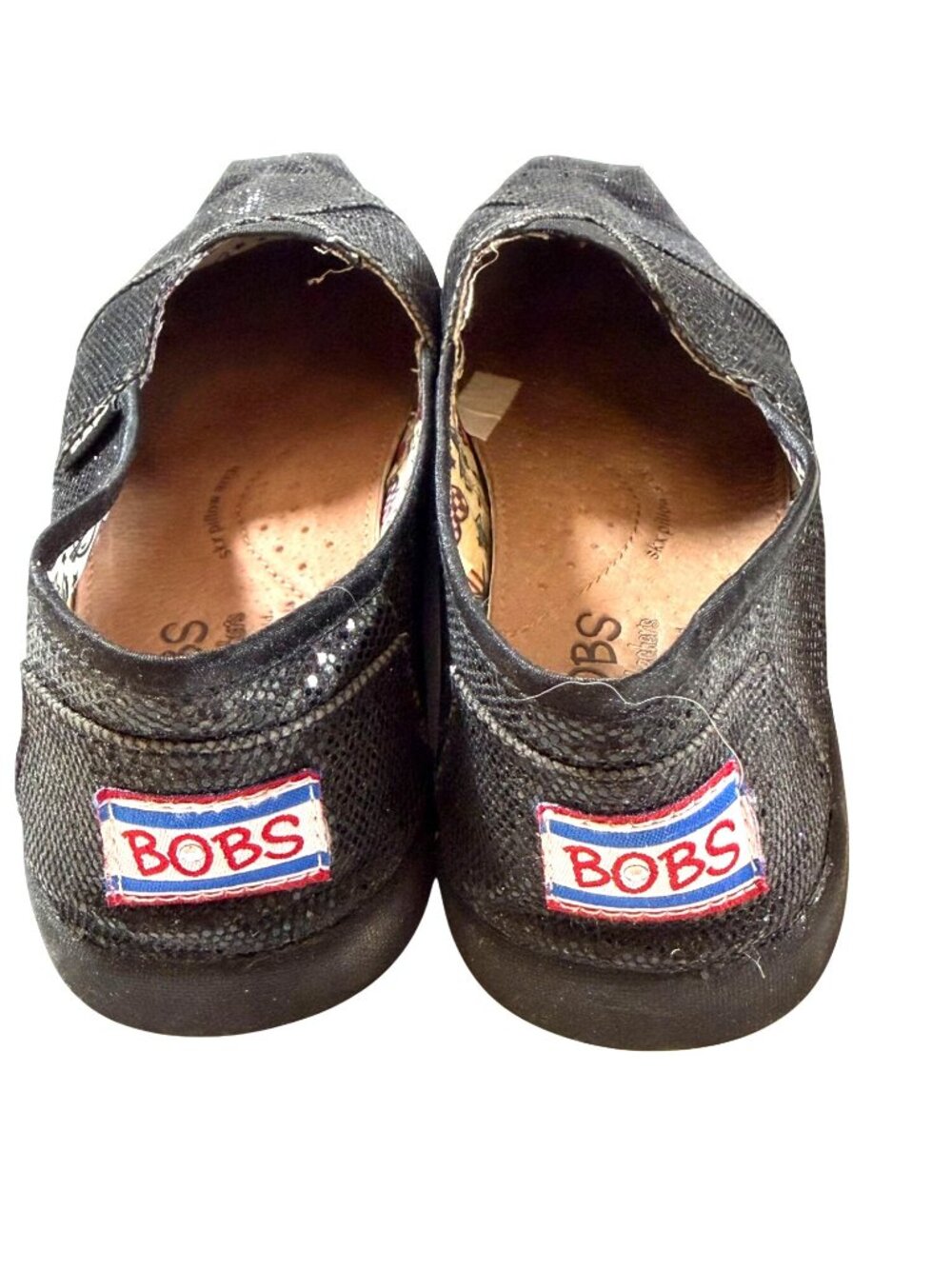 Skechers Kids Lil Bobs Slip-on Lightweight Shoes Size 4 Black Sparkle 85003L - Picture 7 of 12